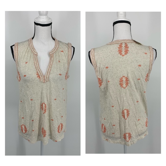 Lucky Brand Tops - Lucky Brand Embroidered Split-Neck Top D80